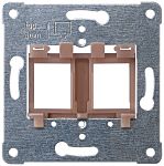 Siemens Silver 2 Gang Back Plate Metal Jack Faceplates & Mounting Plates