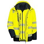 NITRAS SAFETY 7179 Fluorescent Yellow-Navy Blue Unisex Hi Vis Jacket, XXL