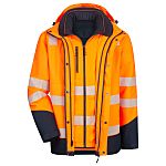 NITRAS SAFETY 7179 Fluorescent Orange-Navy Blue Unisex Hi Vis Jacket, XXXL
