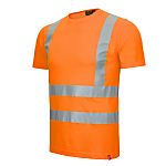 Camiseta de alta visibilidad NITRAS SAFETY de color Naranja fluorescente, talla M