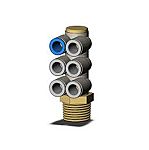 SMC KQ2Z Series Elbow Fitting, Push In 8 mm to R 3/8 Male, Threaded-to-Tube Connection Style, KQ2ZT08-03AS-X35