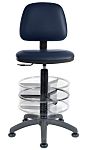 RS PRO Blue Polyurethane Drafting Chair, 90kg Weight Capacity