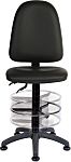 RS PRO Black Plastic Drafting Chair, 100 Weight Capacity