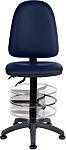 RS PRO Blue Plastic Drafting Chair, 100 Weight Capacity