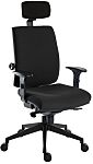 RS PRO Black Fabric Operator Chair, 150kg Weight Capacity