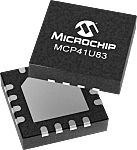 MCP41U83T-104E/7N, Digital Potentiometer 1024-Position Linear I2C, SPI 16 Pin, VQFN