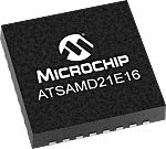 Microchip, 32bit ARM Cortex M0+, ATSAMD21E16B Microcontroller, 48MHz, 64 kb Flash, 32-Pin QFN