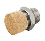 RS PRO Nickel Plated Brass 10bar Pneumatic Silencer, Threaded, G 1/4 Male