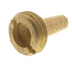RS PRO Brass, Sintered Bronze 10bar Pneumatic Silencer, Threaded, G 1/4 Male