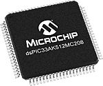 Procesador de señal digital dsPIC33AK512MC208T-I/PT, 200MHZ 16bit 64 KB RAM, 512 KB Flash, TQFP 80 pines