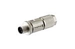 Amphenol Industrial Industrial Circular Connectors, 4 Contacts, Cable Mount, M12 Connector, Plug, Male, IP68, MSDS