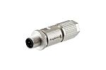 Amphenol Industrial Industrial Circular Connectors, 4 Contacts, Cable Mount, M12 Connector, Plug, Male, IP68, MSAS