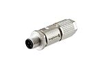 Amphenol Industrial Industrial Circular Connectors, 4 Contacts, Cable Mount, M12 Connector, Plug, Male, IP68, MSAS