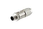 Amphenol Industrial Industrial Circular Connectors, 4 Contacts, Cable Mount, M12 Connector, Plug, Male, IP68, MSAS