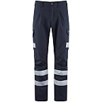 Leo Workwear WINSFORD Navy Durable, Lightweight Hi Vis Trousers