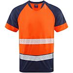 Camiseta de alta visibilidad Leo Workwear de color Naranja/azul marino
