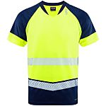 Camiseta de alta visibilidad Leo Workwear de color Amarillo/Azul marino