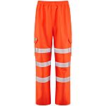 Leo Workwear INSTOW Orange Breathable, Waterproof, Windproof Hi Vis Trousers