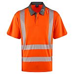 Leo Workwear TRIMSTONE Orange Men Hi Vis Polo Shirt, 118 to 129cm