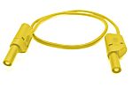 Mueller Electric Test lead, 32A, 600(CATIII) V, 1000(CATII) V, Yellow, 0.25m Lead Length