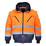 Portwest PJ50 Orange/Navy Unisex Hi Vis Jacket, L