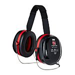 3M Optime III Ear Defender with Neckband, 34dB, Black, Red
