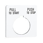 Schneider Electric Blank Legend Plate for Use with Push Button, Pull to Start, Push to Stop