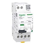 Schneider Electric RCBO, 10A Current Rating, 1P+N Poles, 30mA Trip Sensitivity, Type C, Acti9 Range