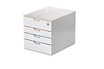 Durable 4 Drawer Storage Unit, Plastic, 292mm x 280mm x 356mm, Multi-Colour