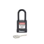 Panduit Black 1-Lock Aluminium, Steel Safety Padlocks, 6.6mm Shackle