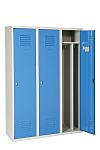 3 Door Vented Metal Blue, Light Grey Locker, 1800 mm x 1200 mm x 500mm