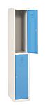 2 Door Vented Blue, Light Grey Locker, 1800 mm x 300 mm x 500mm