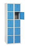 2 Door Vented Sheet Steel Blue, Light Grey Locker, 1800 mm x 800 mm x 500mm