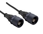 Bulgin6000, 2m Cat6a, Black RJ45 to Male RJ45 Male, Shielded Shielded, Terminated PVC Sheath