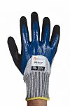 Tornado Oil-Teq Black, Blue Nylon Abrasion Resistant Work Gloves, Size 8, Polymer Coating