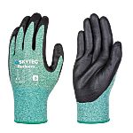 Skytec Skytec Redeem Black, Green Polyester, Recycled Polyester Chemical Resistant Work Gloves, Size Extra Small,