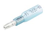Molex, 19164 Closed End Crimp Quick Disconnect Terminal, Blue, Insulated, Tin 16 → 14 AWG
