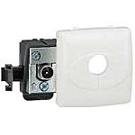 Pin & Socket Contacts White Female 1 Outlet TV Aerial Connector, Surface Mount