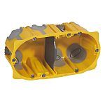 Legrand 0800 Yellow Polypropylene Back Boxes, IP40, Flush Mount Mount, 2 Gangs, 72.8 x 50mm