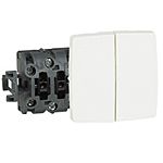 Legrand White Push Button Light Switch, 2 Way, 2 Gang, 0861