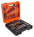 Bahco 98-Piece Metric 1/2, 1/4 Bit Socket Set with Ratchet, Square