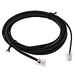 RS PRO Male RJ10 to Male RJ10 4 Core 28 AWG Telephone Cable, 4, Black Sheath, 5m