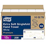 Tork QuickDry™ Extra Soft Premium Folded White Paper Towel, 115 x 226mm, 2-Ply, 200 Sheets