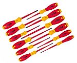 Wiha 3201 K12 Phillips; Pozidriv; Slotted; Torx Insulated Screwdriver Set, 12-Piece