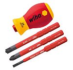 Wiha Driver Bit Set 4 Pieces, Phillips, Pozidriv, Slotted