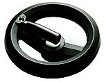 RS PRO Black Glass-Fibre Reinforced Technopolymer Hand Wheel, 126mm diameter