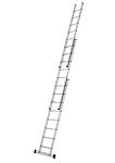 Zarges 3 x 10 Step Aluminium Extension Ladder, 6.65m Open Length