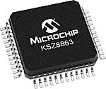 Microchip KSZ8863FLLI, Ethernet Switch IC, 10/100Mbps, 3.3 V, 48-Pin LQFP