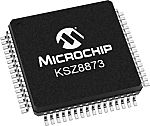 Microchip KSZ8873RLLI, Ethernet Switch IC, 10/100Mbps RMII, 3.3 V, 64-Pin LQFP