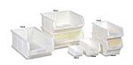 RS PRO 4.6L White PP Semi-open Fronted Container, 132mm x 240mm x 150mm